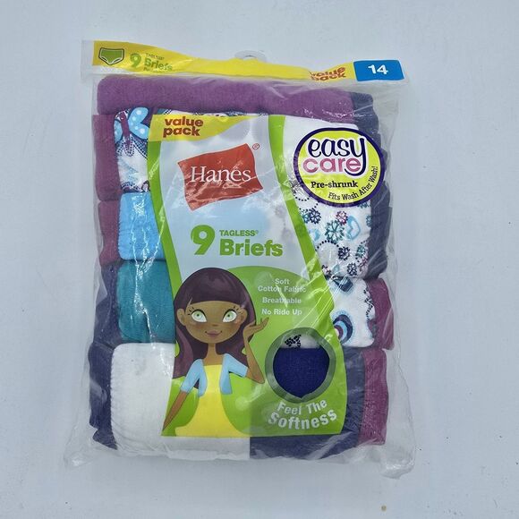 Hanes Other - Hanes Ultimate Girls Size 14 Pink Cotton Tagless Comfy Hipsters Underwear 5 Pack
